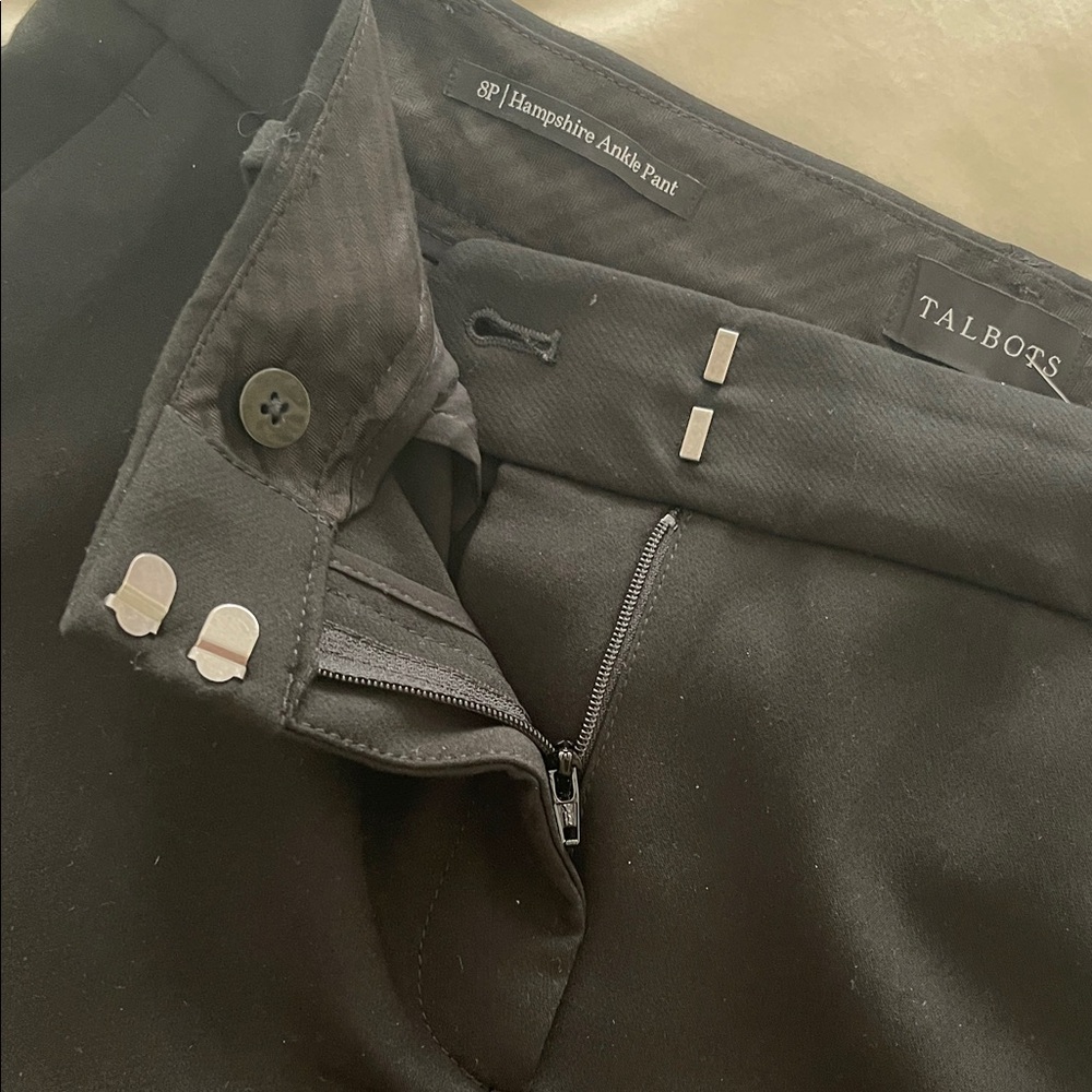 Talbots Black Hampshire Tailored Ankle Pants Size 8P - Picture 4 of 11
